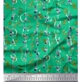 thumbnail image 1 of Soimoi Green Cotton Voile Fabric Floral Love Text Print Fabric by Yard 42 Inch Wide, 1 of 3