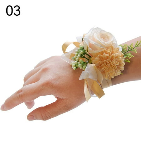 

Simulation Souvenir Wedding Bridesmaid Sister Wrist Flower Champagne