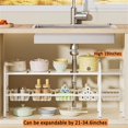 thumbnail image 5 of Under Sink Organizers, 2 Tier Stretchable Cabinet Shelf Organizer with 4 Removable Panels and 4 Under Shelf Basket for Under Bathroom Storage,Under Cabinet Shelves,kitchen Sink Storage Rack (white), 5 of 14