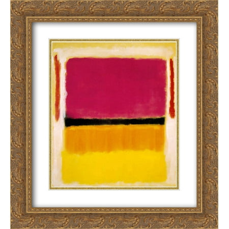 Fade Frame Gold Lens (Mark Rothko 2x Matted 20x24 Gold Ornate Framed Art Print 'Violet, Black, Orange, Yellow on White and)