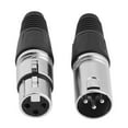 thumbnail image 4 of XLR Connector Female, Silver + Black XLR Connector, 5 Pairs Home For Microphonr Shop 6mm Diameter Cable, 4 of 8