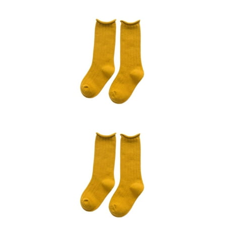 

wrea2pcs Winter Autumn Children Solid Color Socks Candy Color Kids Long Sockings Baby Toddler Cotton High Socks