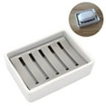 thumbnail image 1 of Jabonera de cerámica Jabonera de acero inoxidable para ducha y baño Diseño de caja de jabón de drenaje de doble capa Adepaton 2034991, 1 of 9