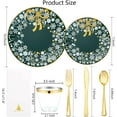 thumbnail image 2 of 175PCS Christmas Plastic Dinnerware Sets - Gold and Green Christmas Plates with Snowflake for 25 Guests Include 50Plates, 25Cups, 25Forks, 25Knives, 25Spoons, 25Napkins for Xmas Party, 2 of 18