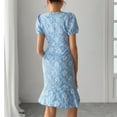 thumbnail image 5 of Njagoc3 Womens Lace Midi Dress, Short Sleeves for Summer Date & Cocktail Party, 5 of 6
