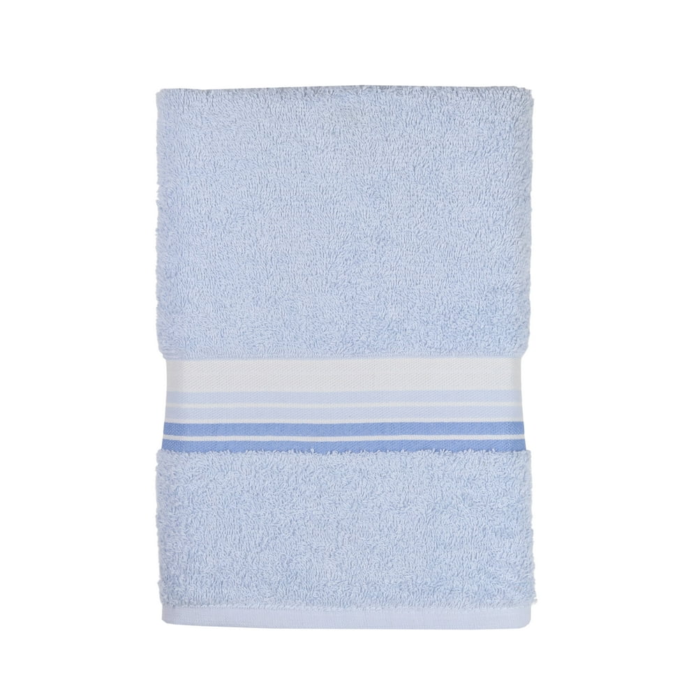 Mainstays Basic Ombre Stripe Bath Towel, Blue Shell - Walmart.com ...
