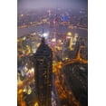 thumbnail image 2 of Zuckerman, Jim 11x14 Gold Ornate Wood Framed with Double Matting Museum Art Print Titled - China, Shanghai Downtown buildings at night, 2 of 4