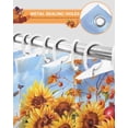 thumbnail image 5 of Fall Shower Curtain Sunflower Pumpkin Bathroom Curtains with Hooks, Waterproof Fabric Haystack Berry Fruit Bird Thanksgiving Bath Shower Curtains Set for Bathroom Bathtubs Decor 36x72 Inch, 5 of 7