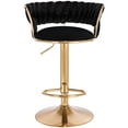 thumbnail image 4 of Modern Home Luxe Soho Contemporary Adjustable Barstool/Bar Chair with 360° Rotation (Black/Gold, 2), 4 of 7