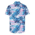 thumbnail image 5 of Handshe Men's Hawaiian Shirt Tops Vintage Short Sleeve Button Down Beach Shirt Male Tropical Floral Summer Pullover Party Holiday, 5 of 6