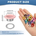 thumbnail image 2 of Uxcell 110 Pcs Ojetes con Arandelas 5/16" Kit de Grommets Rosa, 2 of 7