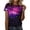 Dark Purple, variant on Women's Galactic T Shirt 3D Starry Print Short Sleeve Crewneck Fashion Planetary Outfit for Clothing