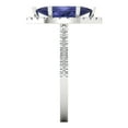 thumbnail image 3 of 2.38ct Marquise Cut Blue Tanzanite 18k White Gold Engraving Statement Bridal Wedding Halo Designer Ring Size 6.5, 3 of 5