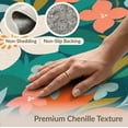 thumbnail image 6 of ODIKA 4'x6' Teal Orange Blossom and Citrus Garden Washable Area Rug Lush Floral Fruit Motifs in a Vibrant Display Stain Resistant, Low Pile, Easy Care for Dorm Room, Small Living, 6 of 7