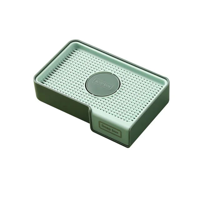 Caja de jabón montada en la pared Fácil de limpiar Soporte de jabón de estilo nórdico Suministros para el hogar Verde claro JM