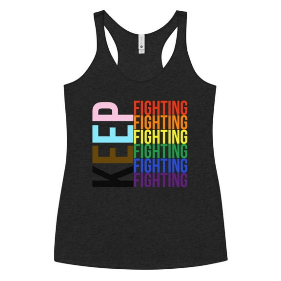 Women's Racerback Tank Keep Fighting (Vintage Black, XS)