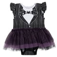 thumbnail image 3 of Disney Nightmare Before Christmas Baby Girls' Cosplay Dress and Headband Set Jack Black Pinstripe, 3 of 6