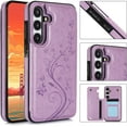 thumbnail image 2 of Phone Case for Samsung Galaxy S24 Plus S24+ 5G with Tempered Glass Screen Protector Card Holder Wallet Cover Stand Flip Leather Cell Accessories S24plus 24S + S 24 24+ 2024, 6.7 inch Women Men Purple, 2 of 6