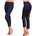 thumbnail image 1 of Pantalón Capri Dama Mujer Algodon Marino Moda Formal Comodo azul marino M Incógnita 330379, 1 of 2