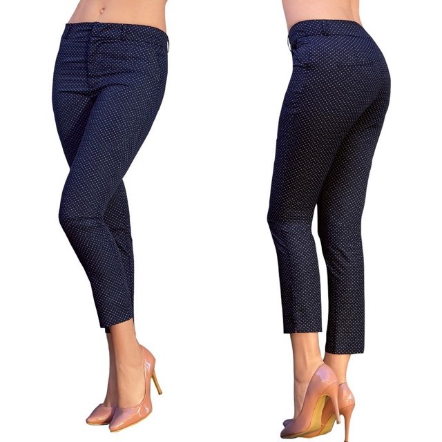 Pantalón Capri Dama Mujer Algodon Marino Moda Formal Comodo azul marino M Incógnita 330379