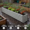 thumbnail image 4 of 8ft Galvanized Steel Raised Garden Bed, 1.5ft Deep Outdoor Metal Planter Box with Open Bottom for Vegetables and Flowers, Rust-Resistant Large Garden Container, Light Grey, 4 of 7