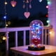 thumbnail image 4 of Lámpara de noche con cúpula de cristal y rosa preservada, con luces LED | Base en forma de corazón y detalles de cristal | Regalo romántico para el hogar | Ideal para mujeres, 4 of 7