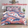 thumbnail image 4 of ZIATUBLES 3-Piece King Size Duvet Cover Set, Stars Stripes Wave Printed Modern Bedding, Breathable Lightweight All-Season Duvet Cover with 2 Pillowcases, Easy Care Dorm Apartment Bed Linens, 4 of 7