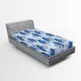 thumbnail image 2 of Ambesonne Floral Fitted Sheet, Blossoming Flowers Aquatic, Twin Size, Sea Blue and Soft Blue, 2 of 5