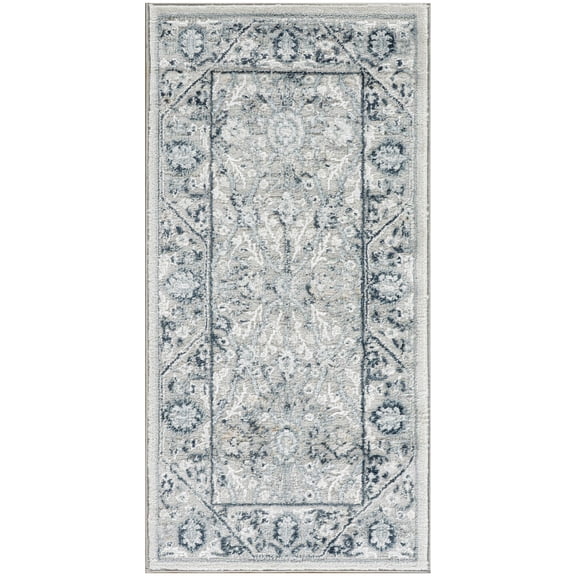 Nourison Dekor 2' x 4' Grey Navy Vintage Indoor Rug
