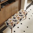 thumbnail image 2 of FKELYI Halloween Pumpkin Black Cat Bat Print Bench Cover Anti-Dust Dining Bench Covers for Bedroom Living Room Rectangle Seat Cushion Protector Furniture Slipcover, 2 of 7