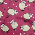 thumbnail image 1 of oneOone Georgette Viscose Magenta Fabric Kids Sheep Quilting Supplies Print Sewing Fabric By The Yard 42 Inch Wide, 1 of 4