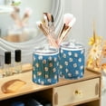 thumbnail image 3 of Yayeee 2 Pack Qtip Holder Bathroom Cotton Swab Canister with Lid Clear Dispenser Set, Baseballs Pattern, 3 of 6
