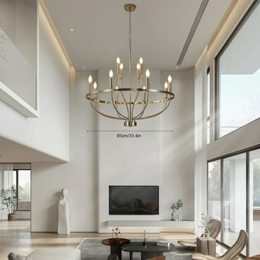 TFCFL 12-Light Kitchen Island Chandelier Farmhouse Industrial Pendant Light Large Round Hanging Lamp