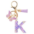 thumbnail image 2 of Iumwxz Fall Outdoor Living Initial Letter Keychains for Women Tassel Purple Cute Car Keychain for Wallet Backpack Bag home decor christmas clearance outdoors indoor, 2 of 4