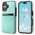 thumbnail image 4 of VENINGO for iPhone 16 Wallet Case 6.1" with Card Holder Slots PU Leather Kickstand Magnetic Lock Lightweight Shockproof Full Body Protective Cover for iPhone 16, Mint Green, 4 of 8