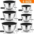 thumbnail image 6 of Walchoice Mixing Bowls with Lid Set of 6, Stainless Steel Metal Nesting Bowls for Cooking, Baking, Preparing, Serving, Size 4.5/ 3/ 2.5/ 1.5/ 1/ 0.7 QT - Black, 6 of 7