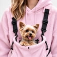 thumbnail image 5 of Eryao Hoodie with Pouch for Pet Women Winter Fuzzy Fleece Animal Carrier Hoodies with Adjustable Strap Kangaroo Pocket Warm Plus Size Pullover Sweatshirts for Small Dog Cat Holder Pink,XXL, 5 of 9