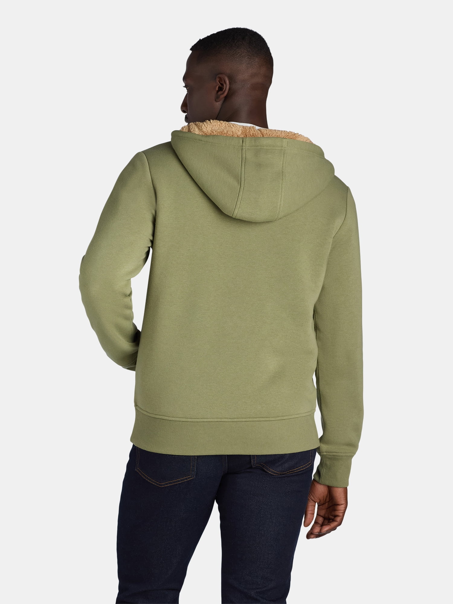 George Men's & Big Men's High Pile Fleece Lined Jacket with Hood, Sizes S-3XL