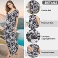thumbnail image 4 of Vestido a juego con cuello en V, casual, holgado, manga corta, maxi con bolsillo, 4 of 4