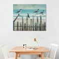 thumbnail image 2 of Shiartex Ocean Beach Wall Art 3D Framed -Painted Seascape Oil Painting Perching Bird Canvas Artwork The Tranquility by The Sea Shore for Living Room Bedroom Décor Coastal Blue 16x12in, 2 of 6