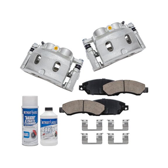 Front Brake Pad and Caliper Kit - Compatible with 2007 - 2008 Chevy Tahoe