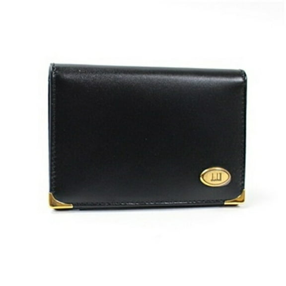 Pre-Owned Dunhill Men's Black Leather Bifold Business Card Case, Unused