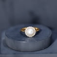 thumbnail image 6 of Rosec Jewels Freshwater Pearl Halo Engagement Ring with Diamond - 7 Carat - AAA Quality - with Jewelry Box, 18K Yellow Gold, US 3.50, 6 of 8