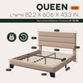 thumbnail image 7 of Einfach Queen Bed Frame, Platform Bed Frame with Panel Upholstered Fabric Headboard, Beige, 7 of 7
