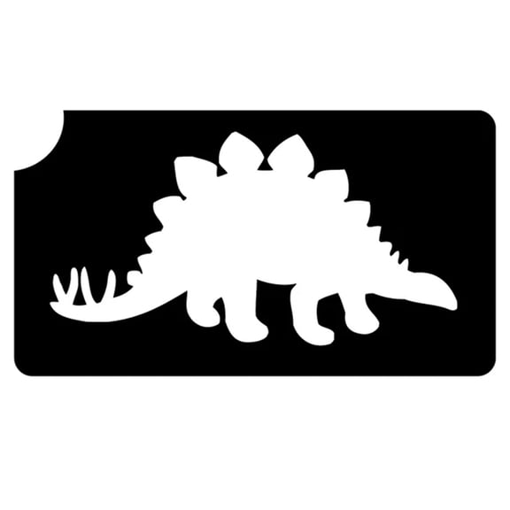 Art Factory Glitter Tattoo Stencil - Steqosaurus Dinosaur (5/pack), Temporary Tattoo Template for Kids Adults, Face Paint Stencil Body Art Stencil, Stencil for Face Painting, Party, 1.8'' x 3''