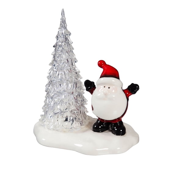 Evergreen LED Ceramic Tabletop Decor, Santa and Tree