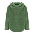 thumbnail image 4 of Zip Up Jacket for Women Winter Fuzzy Fleece Hooded Coat Long Sleeve Cardigan Trendy Outwear Casual Outerwear (XXXXXXL, Green), 4 of 6
