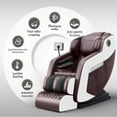 thumbnail image 4 of Full Body Zero Gravity Massage Chair with 8 Fixed Rollers & Heating, Fully Enclosed Foot Roller, Bluetooth Speaker for Home Office Use - Men and Women (Brown+White), 4 of 9