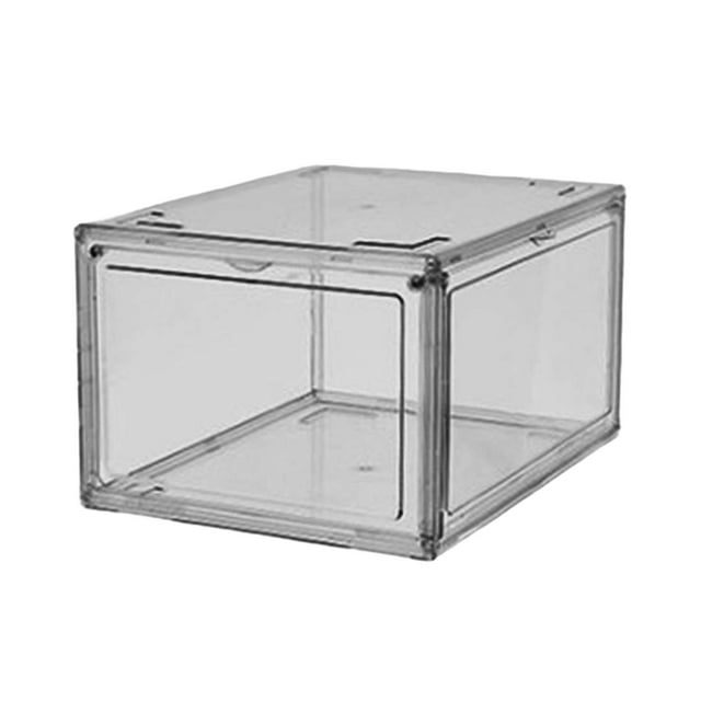 Caja de zapatos, organizador de zapatos, organizador de bolsos, estuche apilable, puerta visible Gris