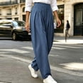 thumbnail image 4 of Ninixx Womens High Waist Barrel Leg Pants Cotton Linen Pleated Wide Leg Trousers with Pockets Relaxed Fit, 4 of 9